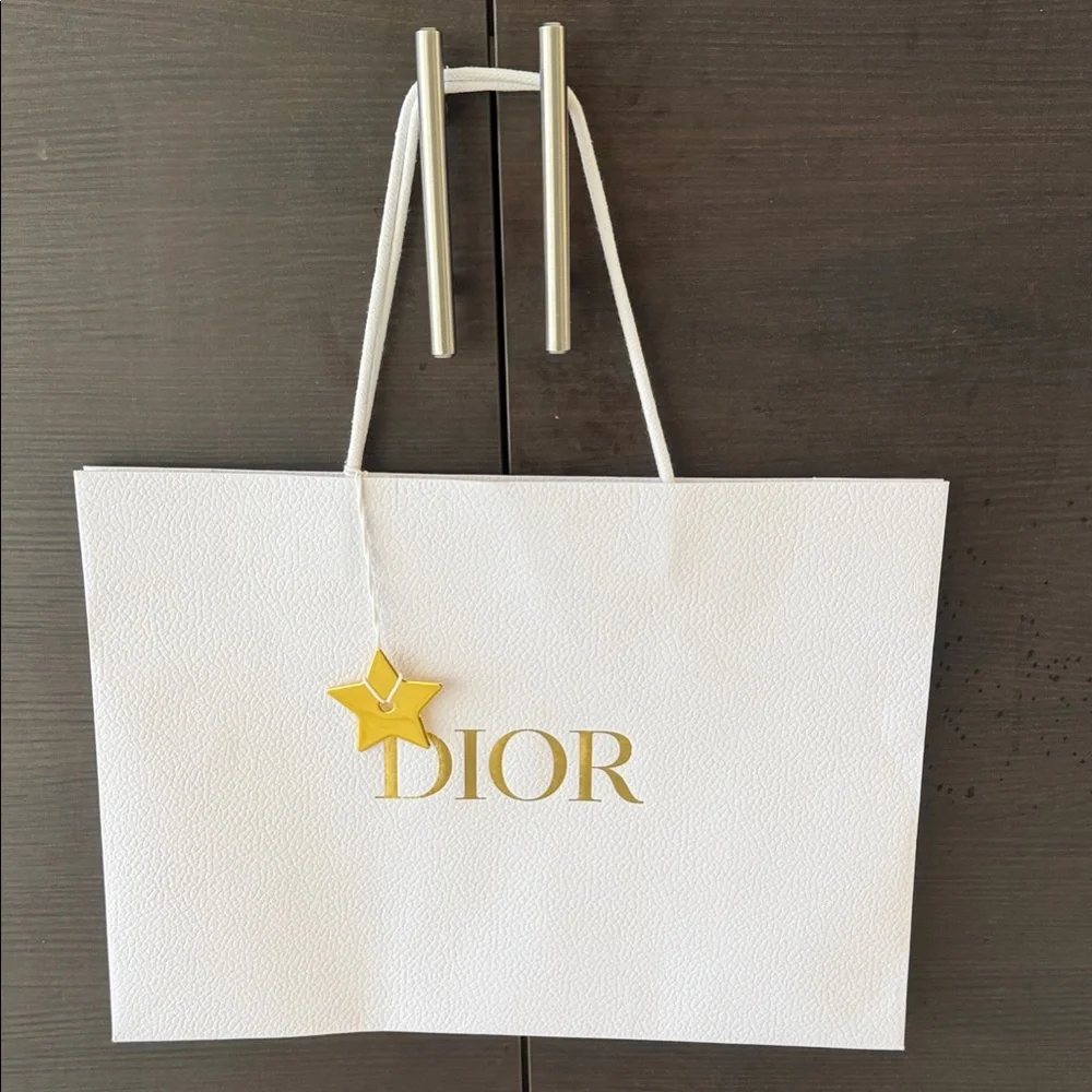 Dior Elegant White and Gold Paper shopping bag - Picture 1 of 5